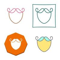 icono de vector de barba y bigote