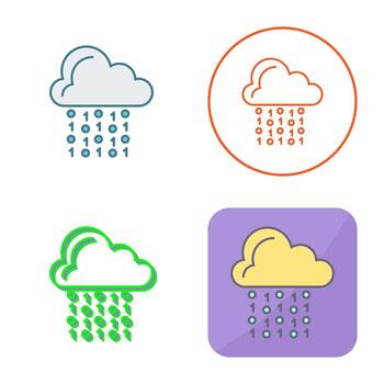 icono de vector de codificación de nube