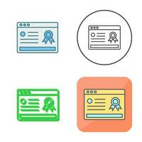 Online Certificate Vector Icon