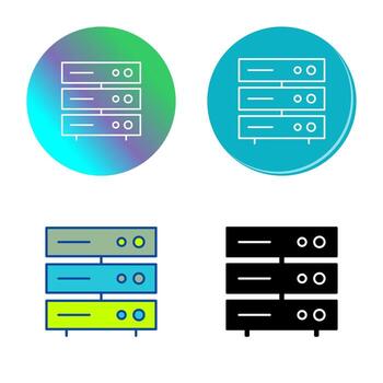 icono de vector de red de servidor único