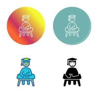 Unique Studying on Desk Vector Icon