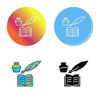 Unique Quill and Book Vector Icon