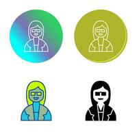 Unique Female Professor Vector Icon