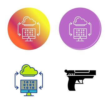 icono de vector de codificación de nube