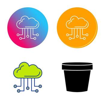 icono de vector de computación en la nube