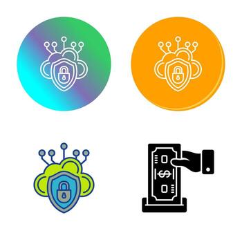 icono de vector de seguridad en la nube