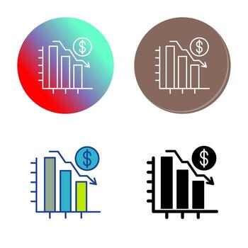 gráfico abajo vector icono