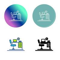 Office Desk Vector Icon