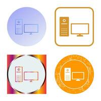 icono de vector de computadora único