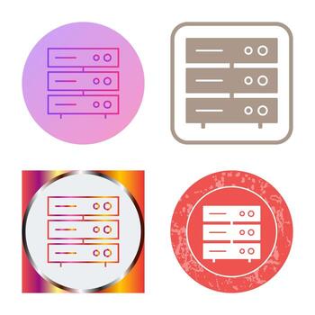icono de vector de red de servidor único