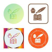 Unique Quill and Book Vector Icon