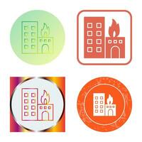 Unique Burning Building Vector Icon