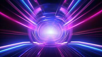 abstract background of speed motion in the tunnel with light rays. photo