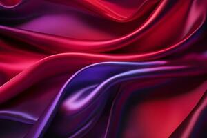 abstract background of red and blue satin fabric with some folds photo