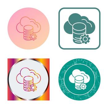 icono de vector de datos de nube