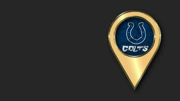 Indianapolis Colts Gold Location Icon Flag Seamless Looped Waving, Space on Left Side for Design or Information, 3D Rendering video