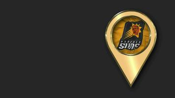 Phoenix Suns Gold Location Icon Flag Seamless Looped Waving, Space on Left Side for Design or Information, 3D Rendering video