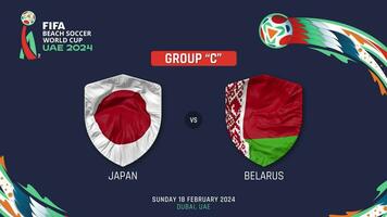 Japan vs Belarus Match 2024 FIFA Beach Soccer World Cup in UAE Schedule, Intro Video, 3D Rendering video