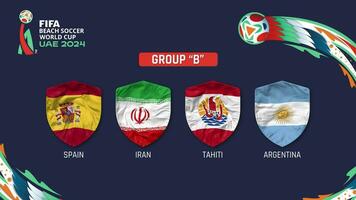 Group B All Teams of 2024 FIFA Beach Soccer World Cup in UAE, Intro Video, 3D Rendering video