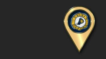 Indiana Pacers Gold Location Icon Flag Seamless Looped Waving, Space on Left Side for Design or Information, 3D Rendering video