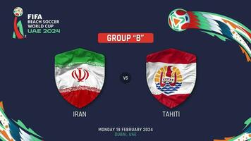 Iran vs Tahiti Match 2024 FIFA Beach Soccer World Cup in UAE Schedule, Intro Video, 3D Rendering video