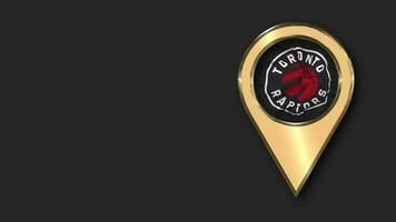 Toronto Raptors Gold Location Icon Flag Seamless Looped Waving, Space on Left Side for Design or Information, 3D Rendering video