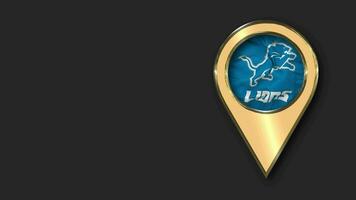 Detroit Lions Gold Location Icon Flag Seamless Looped Waving, Space on Left Side for Design or Information, 3D Rendering video