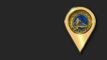 Golden State Warriors Gold Location Icon Flag Seamless Looped Waving, Space on Left Side for Design or Information, 3D Rendering video