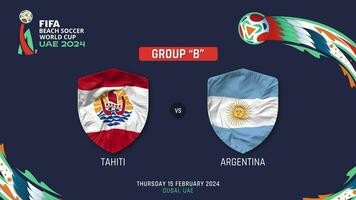 Tahiti vs Argentina Match 2024 FIFA Beach Soccer World Cup in UAE Schedule, Intro Video, 3D Rendering video