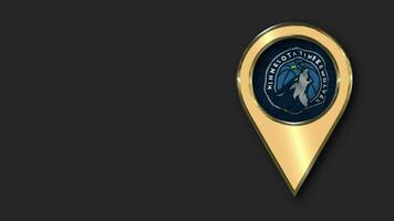 minnesota timberwolves guld plats ikon flagga sömlös looped vinka, Plats på vänster sida för design eller information, 3d tolkning video