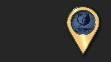 Memphis Grizzlies Gold Location Icon Flag Seamless Looped Waving, Space on Left Side for Design or Information, 3D Rendering video