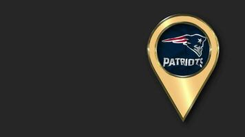 New England Patriots Gold Location Icon Flag Seamless Looped Waving, Space on Left Side for Design or Information, 3D Rendering video