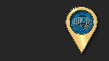 Orlando Magic Gold Location Icon Flag Seamless Looped Waving, Space on Left Side for Design or Information, 3D Rendering video