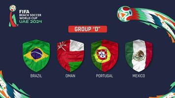 Group D All Teams of 2024 FIFA Beach Soccer World Cup in UAE, Intro Video, 3D Rendering video