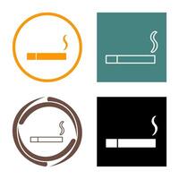 icono de vector de cigarrillo encendido único