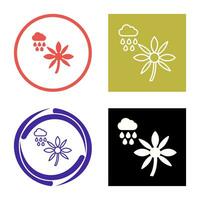 Flower with rain Vector Icon