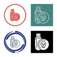 Infected Usb Drive Vector Icon