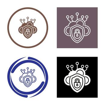 icono de vector de seguridad en la nube