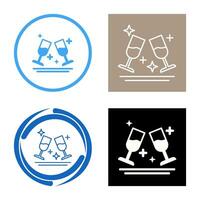 Two Glasses Romantic Vector Icon