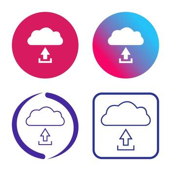 icono de vector de carga única en la nube