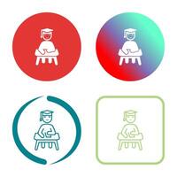 Unique Studying on Desk Vector Icon