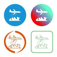 icono de vector de avión de bombero único