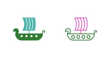 icono de vector de barco vikingo