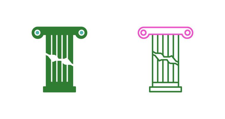 Broken Pillar Vector Icon