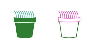 Grass Pot Vector Icon