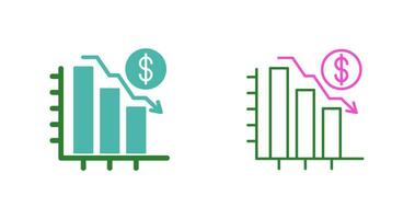 gráfico abajo vector icono