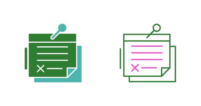 nota, vector, icono vector