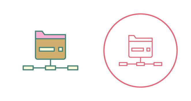 icono de vector de carpeta de red