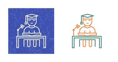 Unique Studying on Desk Vector Icon