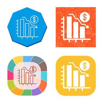 gráfico abajo vector icono
